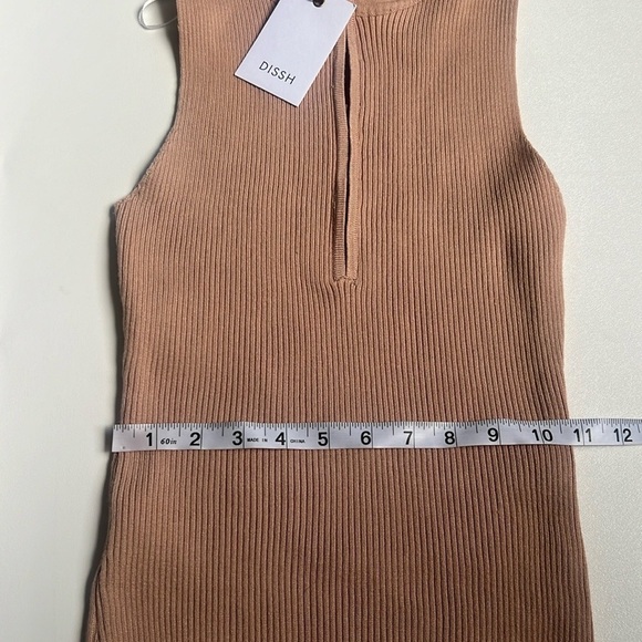 NWT DISSH Aymie Latte Zip Knit Mini Dress - Picture 4 of 7